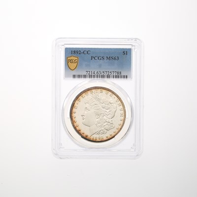 Lot 39 - United States 1892-CC Morgan Dollar - PCGS MS-63