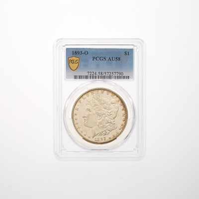 Lot 41 - United States 1893-O Morgan Dollar - PCGS AU-58