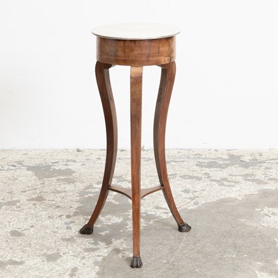 Lot 68 - Continental Walnut and Marble Top Pedestal