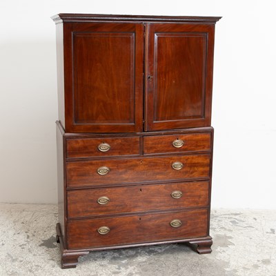 Lot 2 - English Mahogany Linen Press