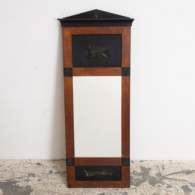 Lot 3 - Empire Style Part Ebonized Walnut Wall Mirror