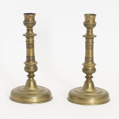 Lot 19 - Pair of Brass Candlesticks