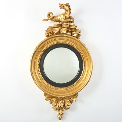 Lot 495 - Regency Gilt-Gesso Convex Mirror