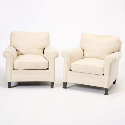 Lot 304 - Pair of Upholstered Club Chairs