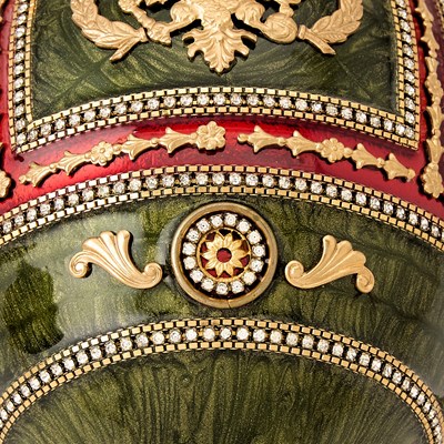 Lot 356 - Two Vivian Alexander Fabergé Style Enameled and 'Jeweled' Eggs