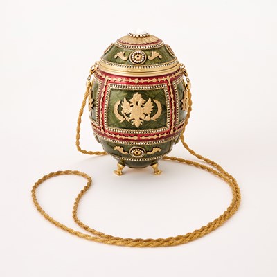 Lot 356 - Two Vivian Alexander Fabergé Style Enameled and 'Jeweled' Eggs
