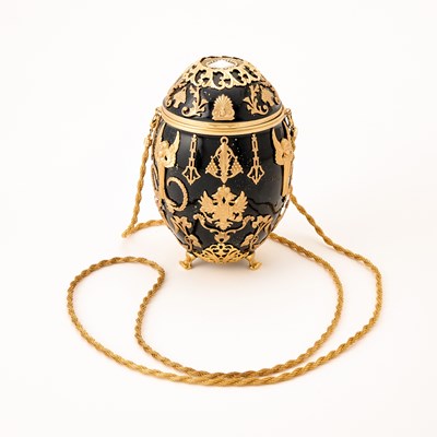 Lot 356 - Two Vivian Alexander Fabergé Style Enameled and 'Jeweled' Eggs