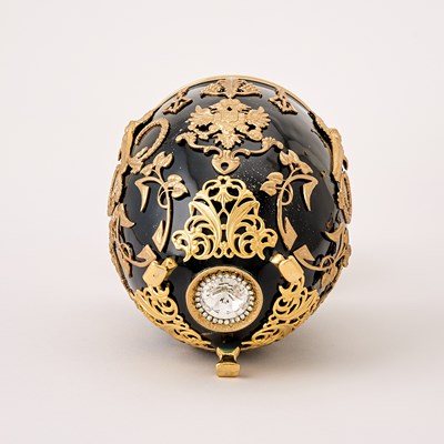 Lot 356 - Two Vivian Alexander Fabergé Style Enameled and 'Jeweled' Eggs