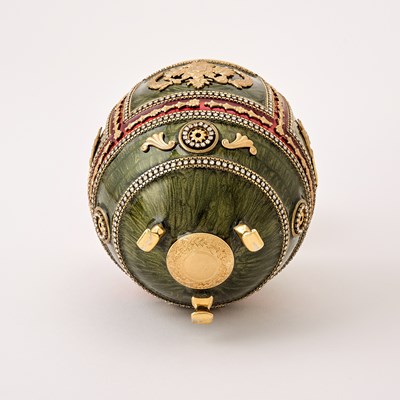 Lot 356 - Two Vivian Alexander Fabergé Style Enameled and 'Jeweled' Eggs
