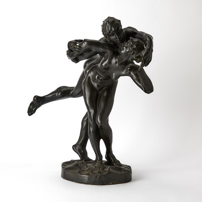 Lot 270 - Belgian Patinated Bronze Group of an Amorous Couple Entitled 'Le Baiser' (The Kiss)