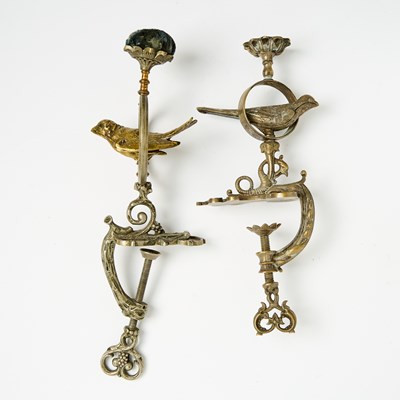 Lot 1233 - Two Large Cast Brass Bird Sewing Clamps