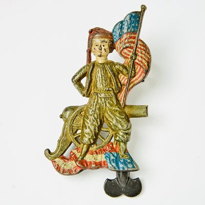 Lot 1232 - Painted Cast Iron Patriotic Sewing Clamp