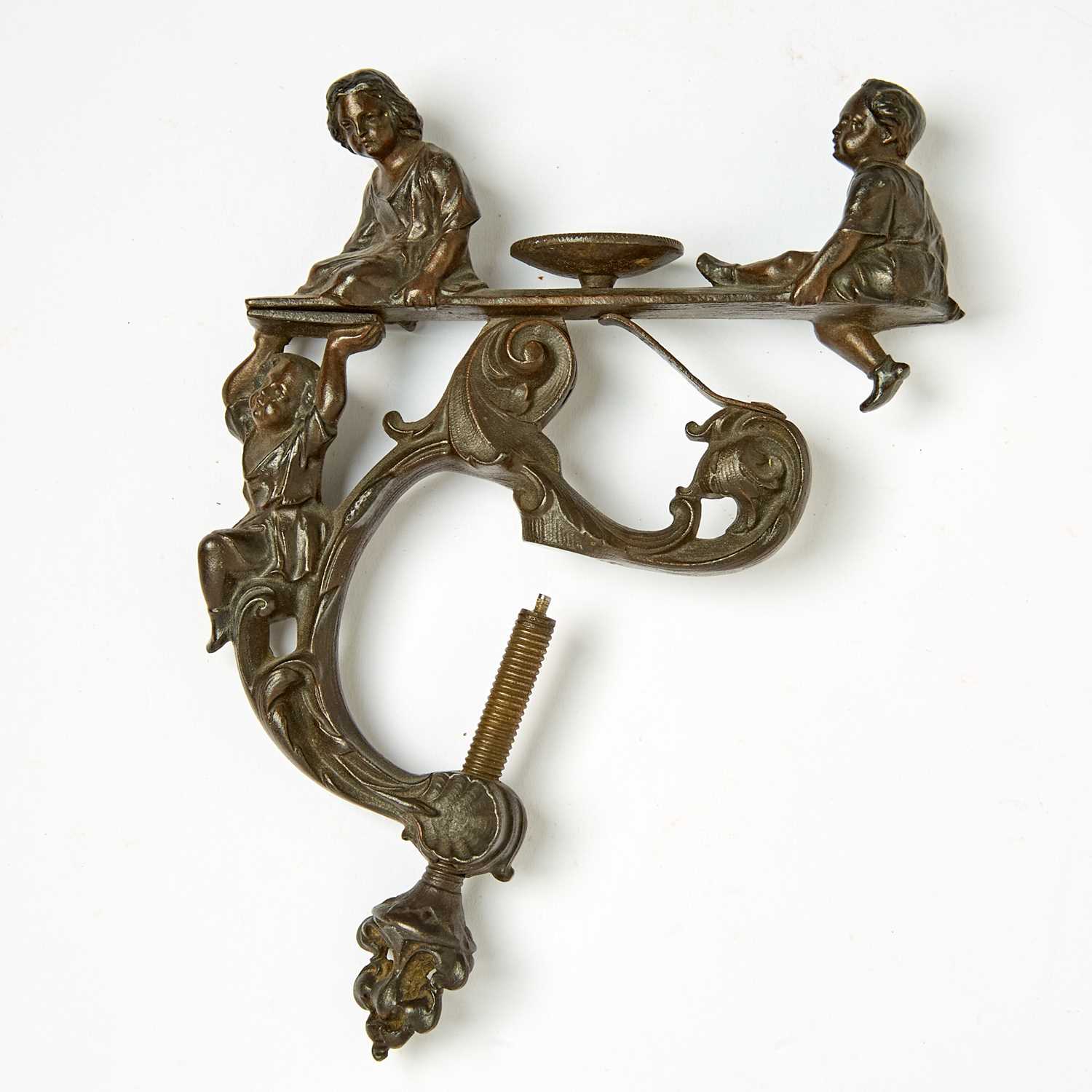 Lot 1252 - German Cast Iron Sewing Clamp Depicting Children on a Seesaw