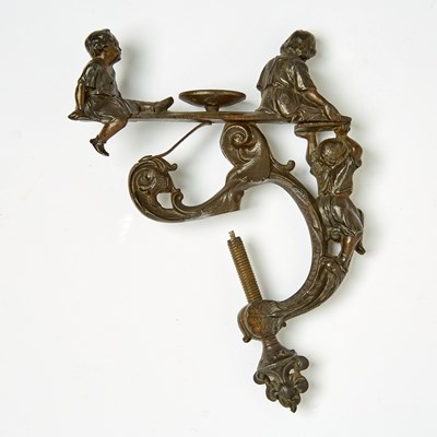 Lot 1252 - German Cast Iron Sewing Clamp Depicting Children on a Seesaw