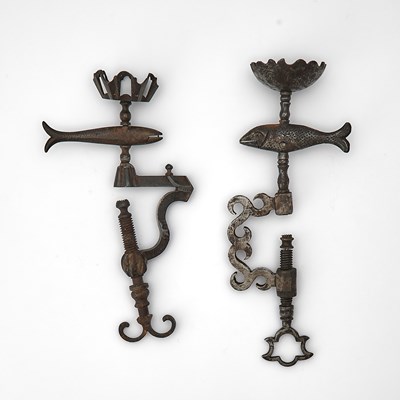 Lot 283 - Two Steel and Iron Fish Sewing Clamps