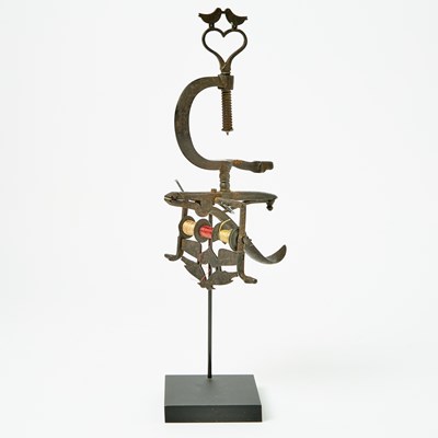Lot 1239 - Sheet and Cast Iron "Love Birds" Multi-Function Sewing Clamp