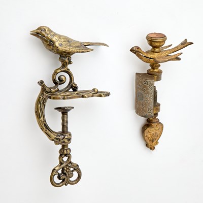 Lot 223 - Two Brass Bird Sewing Clamps