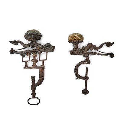 Lot 289 - Two Cast Iron Dolphin Sewing Clamps