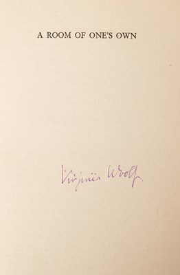 Lot 119 - Virginia Woolf's A Room of One's Own, signed in violet ink