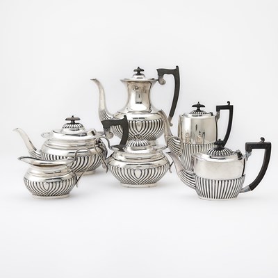 Lot 3108 - Assembled English Sterling Silver Tea and Coffee Service