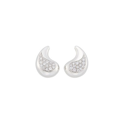 Lot 37 - Marina B Pair of White Gold and Diamond Earclips