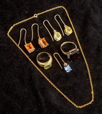 Lot 309 - Group of Gold, Colored Stone and Diamond Jewelry