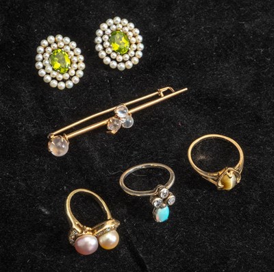 Lot 302 - Group of Yellow and White Gold and Gem-Set Jewelry