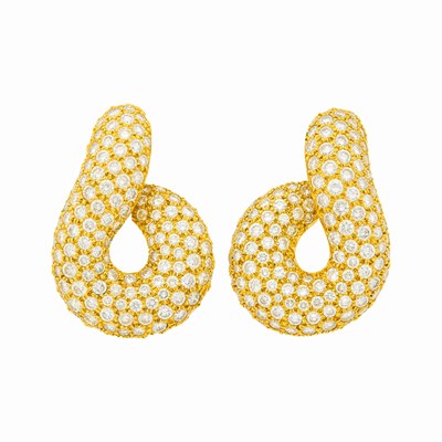 Lot 50 - Pair of Gold and Diamond Earclips