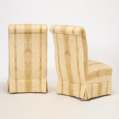 Lot 147 - Pair of Upholstered Slipper Chairs