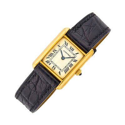 Lot Cartier Paris Gold 'Tank' Wristwatch