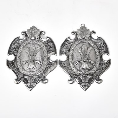Lot 200 - Pair of Mexican Silver Heraldic Shields