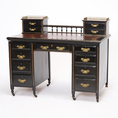 Lot 195 - Victorian Ebonized Desk