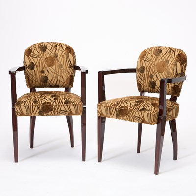 Lot 336 - Pair of Art Deco Style Mahogany Armchairs