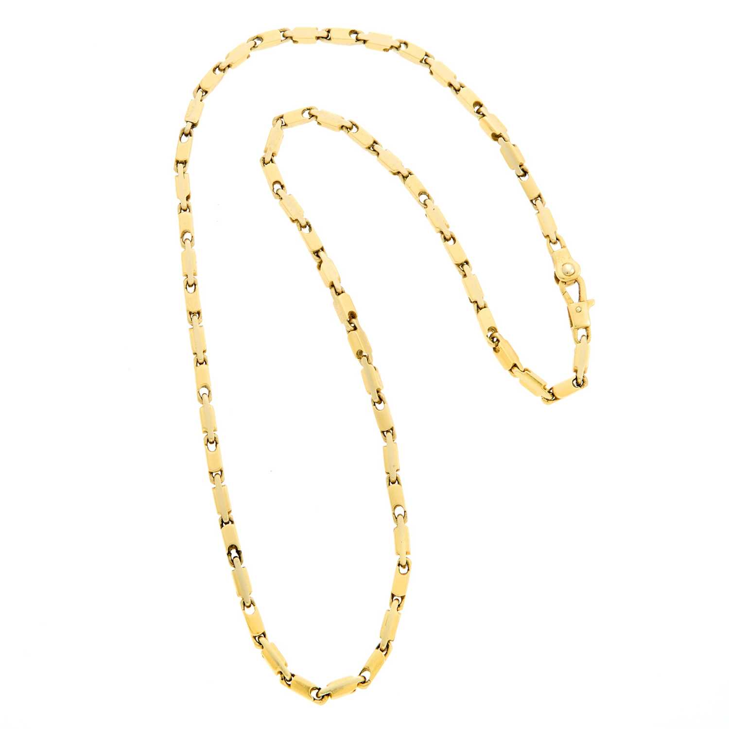 Lot 2221 - Long Gold Link Necklace