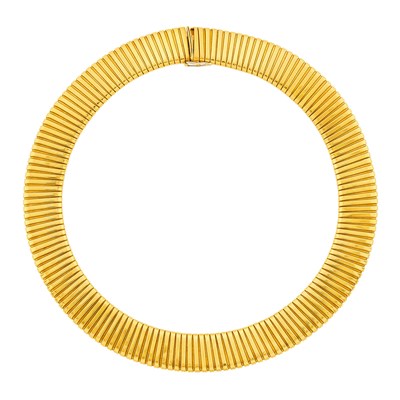 Lot 128 - Gold Tubogas Link Necklace