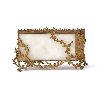 Lot 285 - Japonesque Onyx and Bronze Letter Holder/Jardinière