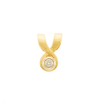 Lot 2190 - Two-Color Gold and Diamond Pendant