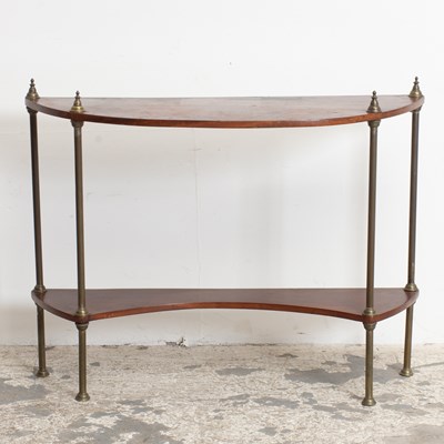 Lot 54 - Regency Style Mahogany Two-Tiered Console Table with Brass Supports