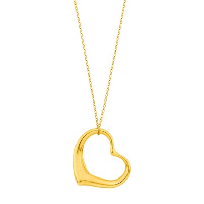 Lot 1 - Tiffany & Co., Elsa Peretti Gold 'Open Heart' Pendant-Necklace