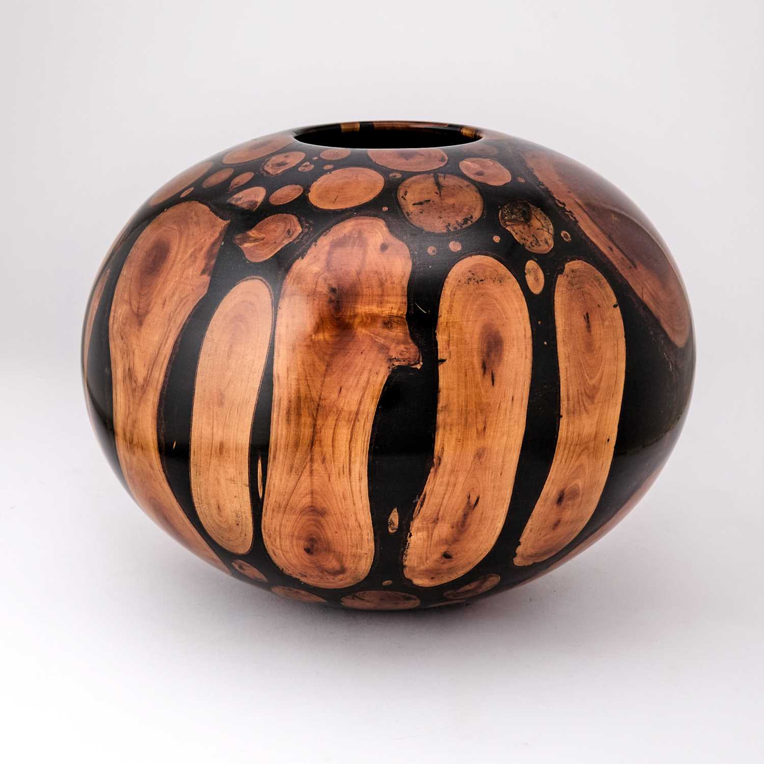 Lot 778 - Philip Moulthrop Turned Vertical Build Cherry Mosaic Vessel