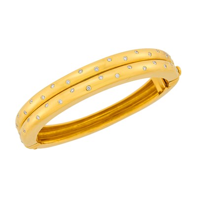 Lot 14 - Convertible Gold, Sapphire and Diamond Bangle Bracelet