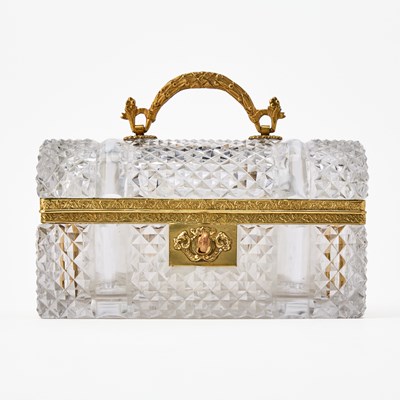 Lot 98 - Empire Style Gilt-Metal Mounted Cut Glass Perfume Casket