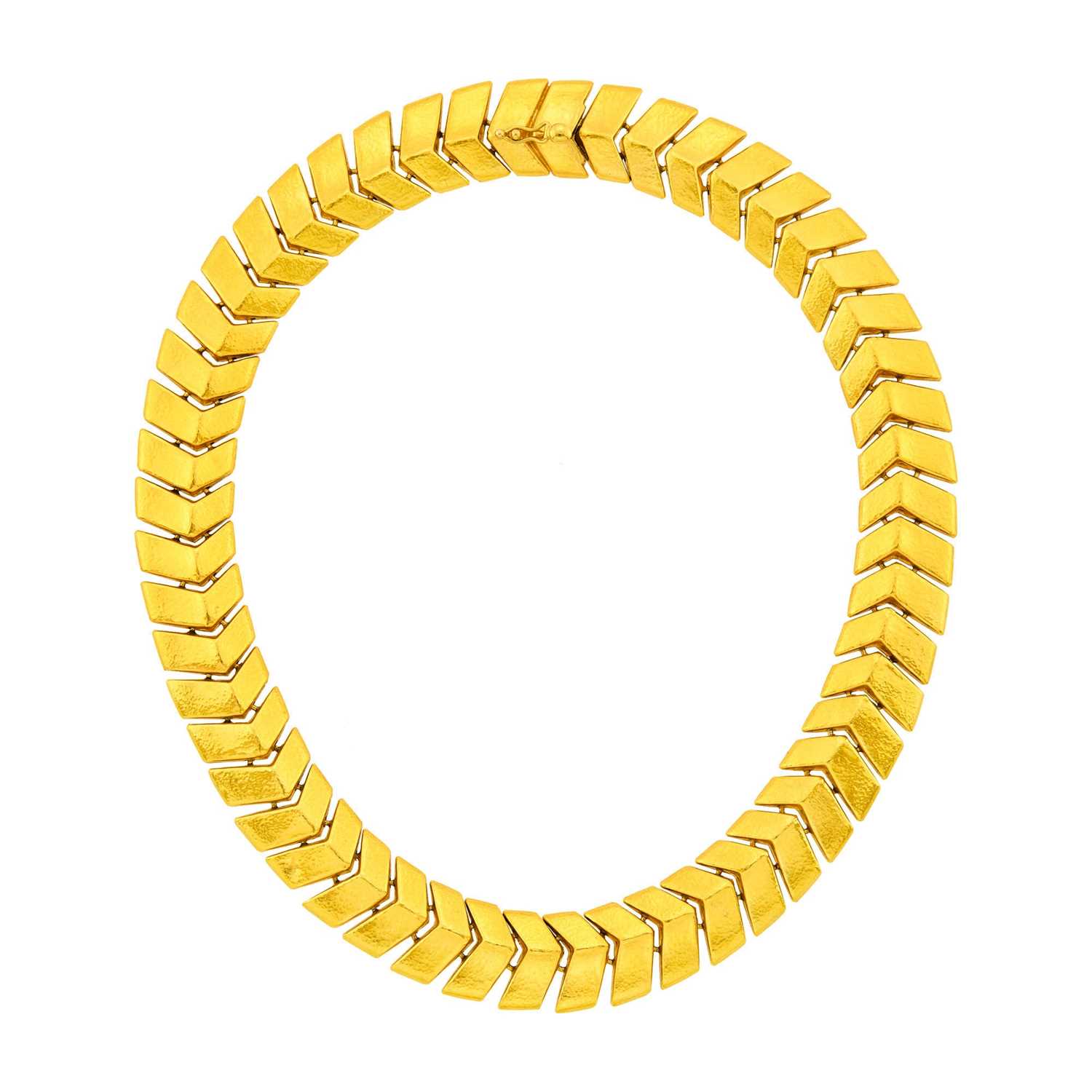 Lot 140 - Ilias Lalaounis Hammered Gold Necklace