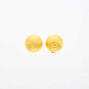 Lot 2081 - Ilias Lalaounis Pair of Hammered Gold Dome Earclips