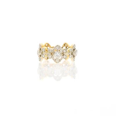 Lot 2175 - Platinum, Gold and Diamond Band Ring