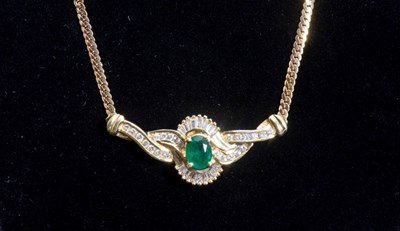 Lot 165 - 14KT Gold and Emerald Necklace