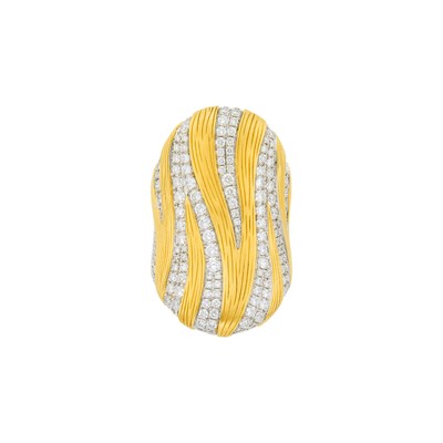 Lot 85 - Two-Color Gold and Diamond Ring