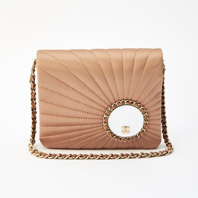 Lot 1187 - Chanel Pink Satin Mirror Flap Bag