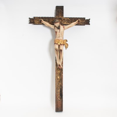 Lot 22 - Colonial Painted and Parcel-Gilt Figure of Christ