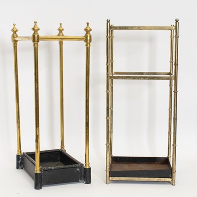Lot 24 - Two Brass Umbrella Stands